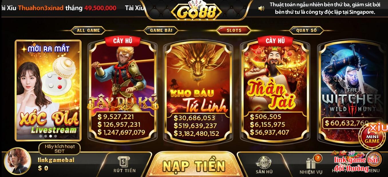 Slot game Go88  đảm bảo được sự thư giãn nhất cho người tham gia